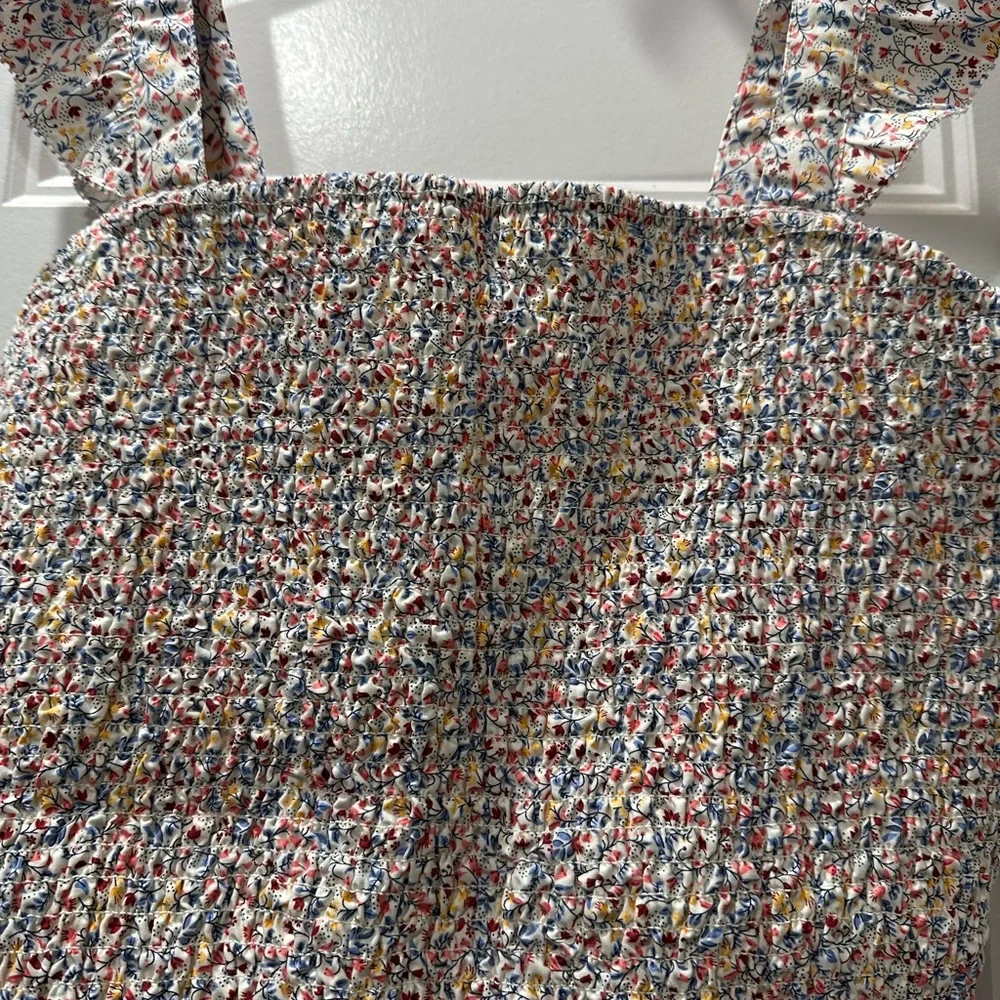 Old Navy NWT Cropped Colorful Smocked Tank Top - Picture 3 of 7